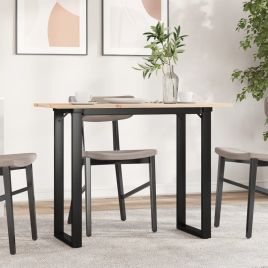 Dining Table O-Frame 100x50x75 cm Solid Wood Pine and Steel