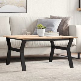 Coffee Table Y-Frame 90x90x45 cm Solid Wood Pine and Steel