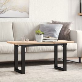 Coffee Table O-Frame 90x40x45.5 cm Solid Wood Pine and Steel