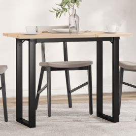 Dining Table O-Frame 100x50x75.5 cm Solid Wood Pine and Steel