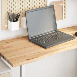 Desk Top Untreated 120x60x2.5 cm Solid Wood Oak Rectangular