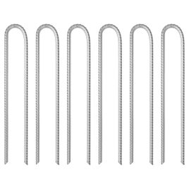 Tent Pegs 6 pcs U-shaped 37 cm 10 mm Galvanised Steel