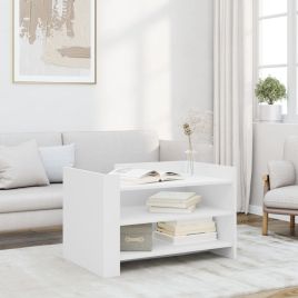 Coffee Table White 80x50x50 cm Engineered Wood