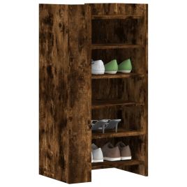 Shoe Cabinet Smoked Oak 52x37.5x100 cm Engineered Wood - vid-848448
