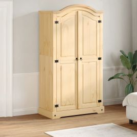Wardrobe Corona 102x52x186 cm Solid Wood Pine - vid-4012154