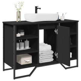 Bathroom Sink Cabinet Black 91x35x60 cm Engineered Wood