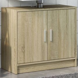 Sink Cabinet Sonoma Oak 63x29x55 cm Engineered Wood - vid-848096
