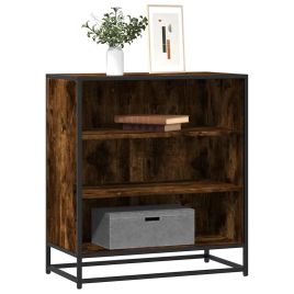 Sideboard Smoked Oak 68x35x76 cm Engineered Wood and Metal