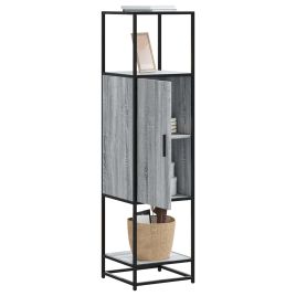 Highboard Grey Sonoma 35.5x35x139 cm Engineered Wood and Metal