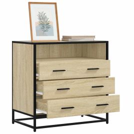 LIANA Oak Finish Chest of Drawers - Medium-sized, 3 Drawers