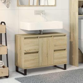 Bathroom Cabinet Sonoma Oak 80x33x60 cm Engineered Wood - vid-849684