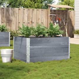 Garden Planter Grey 120x80 cm Solid Wood Pine