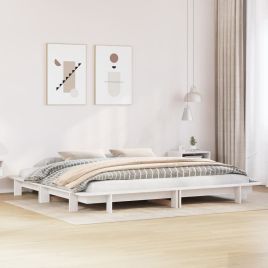 Bedframe White 160x200cm Solid Wood Pine