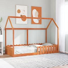 Kids House Bedframe Wax Brown 90x200cm