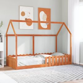 Kids House Bedframe Wax Brown 90x190cm Single