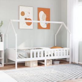 Kids House Bedframe White 90x200cm Pine