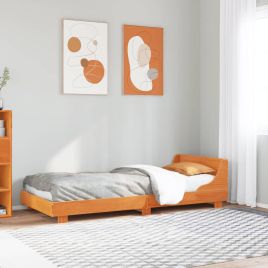 Bedframe Wax Brown 90x200cm Solid Wood Pine