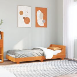 Bedframe Wax Brown 75x190cm Small Single Solid Wood Pine