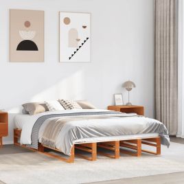 Bedframe Wax Brown 120x200cm Solid Wood Pine