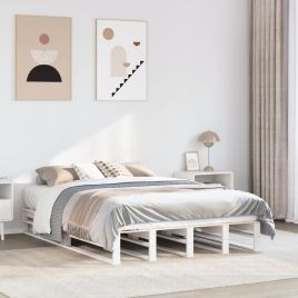 Bedframe White 120x190cm Small Double Solid Wood Pine