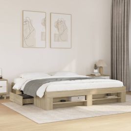 Bedframe Sonoma Oak 180x200cm Super King Engineered Wood