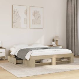 Bedframe Sonoma Oak 160x200cm Engineered Wood