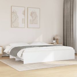 Bedframe White 180x200cm Super King Engineered Wood