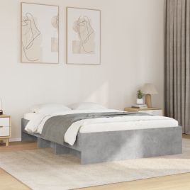 Bedframe Concrete Grey 140x190cm Engineered Wood