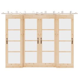 Sliding Door Hardware Kit 366 cm Stainless Steel Silver