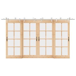 Sliding Door Hardware Kit 400 cm Stainless Steel Silver