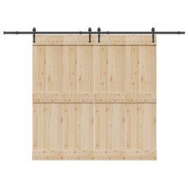 Sliding Door Hardware Kit 305 cm Steel Black