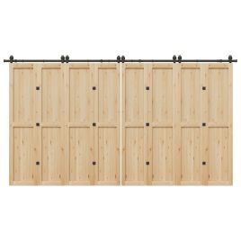 Sliding Door Hardware Kit 400 cm Steel Black