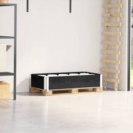 VOEMERE Pallet Collar 100x50 cm Wooden - Black