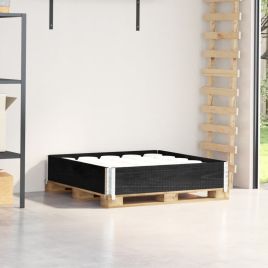 VOEMERE Pallet Collar 100x100 cm Wooden - Black