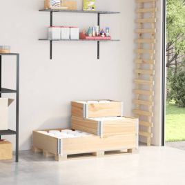 3-Tier Raised Bed 120x80 cm Solid Wood Pine - vid-4010313