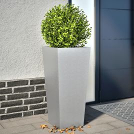 Garden Planters 35x35x75 cm 2 Pieces Galvanised Steel