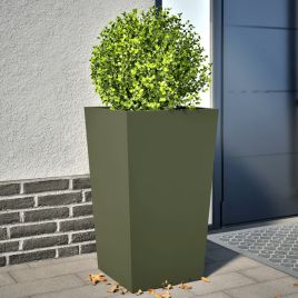 Garden Planters Olive Green 2 pcs 45x45x75 cm Steel