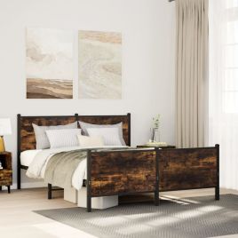 Metal Bedframe Smoked Oak 140x200cm