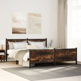 Metal Bedframe Smoked Oak 200x200cm