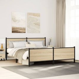 Metal Bedframe Sonoma Oak 180x200cm Super King
