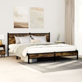 Metal Bedframe Smoked Oak 183x213cm