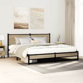 Metal Bedframe Sonoma Oak 183x213cm