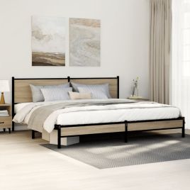 Metal Bedframe Sonoma Oak 200x200cm