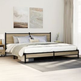 Metal Bedframe Sonoma Oak 200x200cm