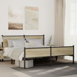 Metal Bedframe Sonoma Oak 160x200cm