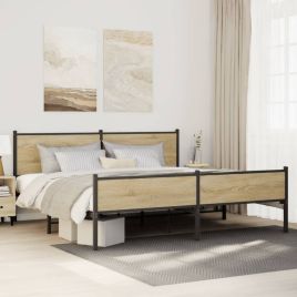 Metal Bedframe Sonoma Oak 200x200cm