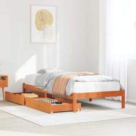Bedframe Wax Brown 100x200cm Solid Wood Pine