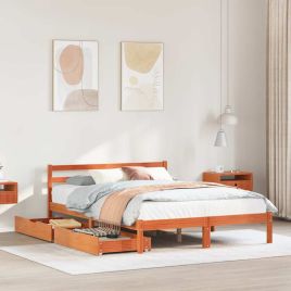 Bedframe Wax Brown 120x190cm Small Double Solid Wood Pine