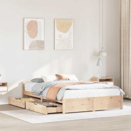 Bedframe 135x190cm Double Solid Wood Pine