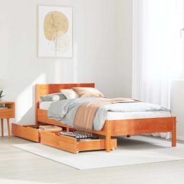 Bedframe Wax Brown 90x190cm Single Solid Wood Pine